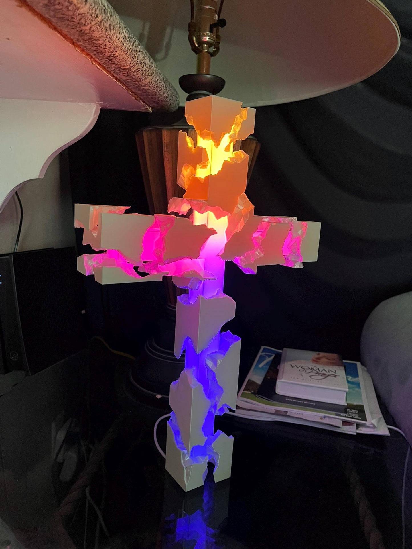 Modern Lighted Cross - App Enabled, Hand Crafted, Wall Decor and Made in the USA