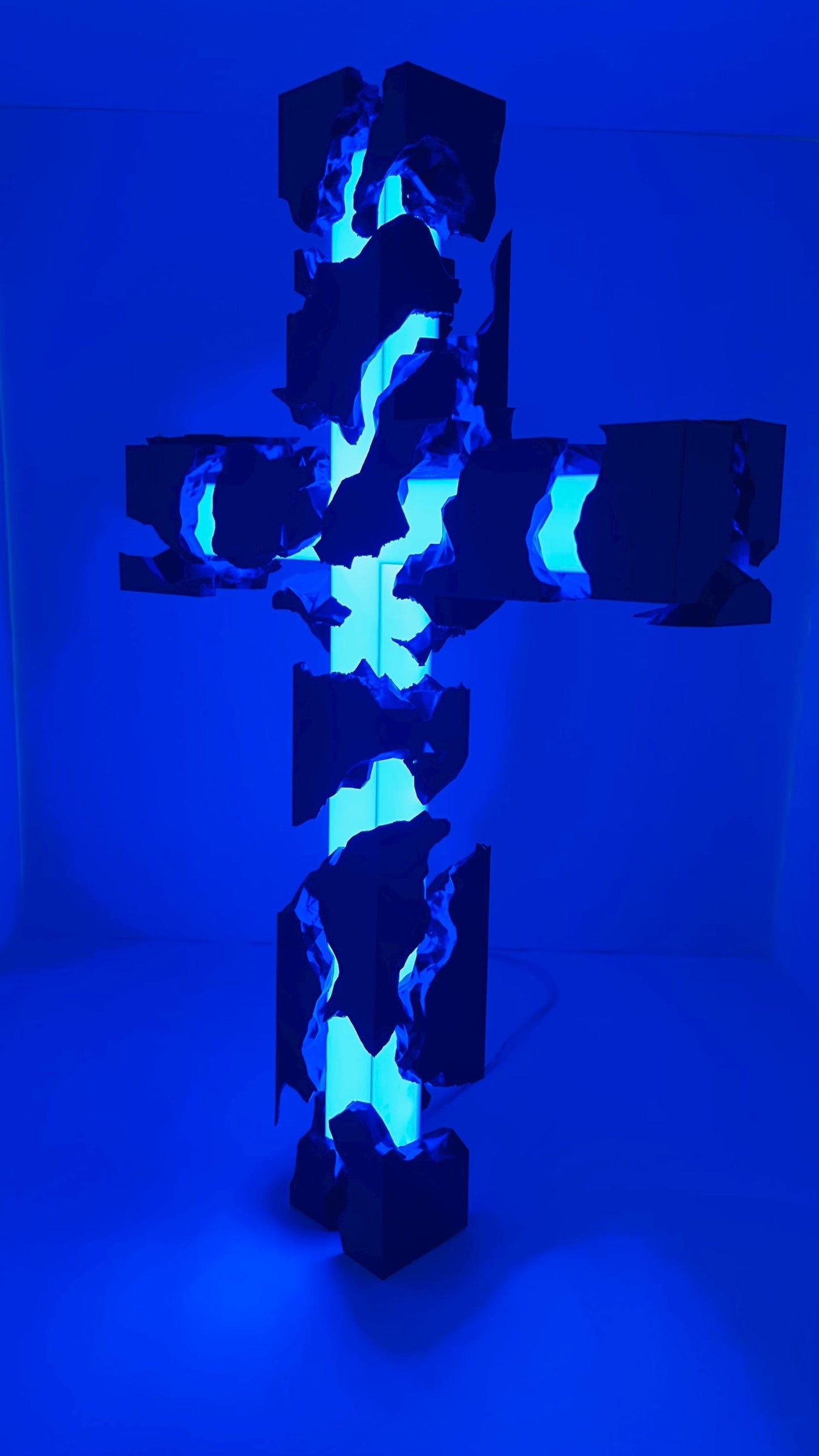 Modern Lighted Cross - App Enabled, Hand Crafted, Wall Decor and Made in the USA