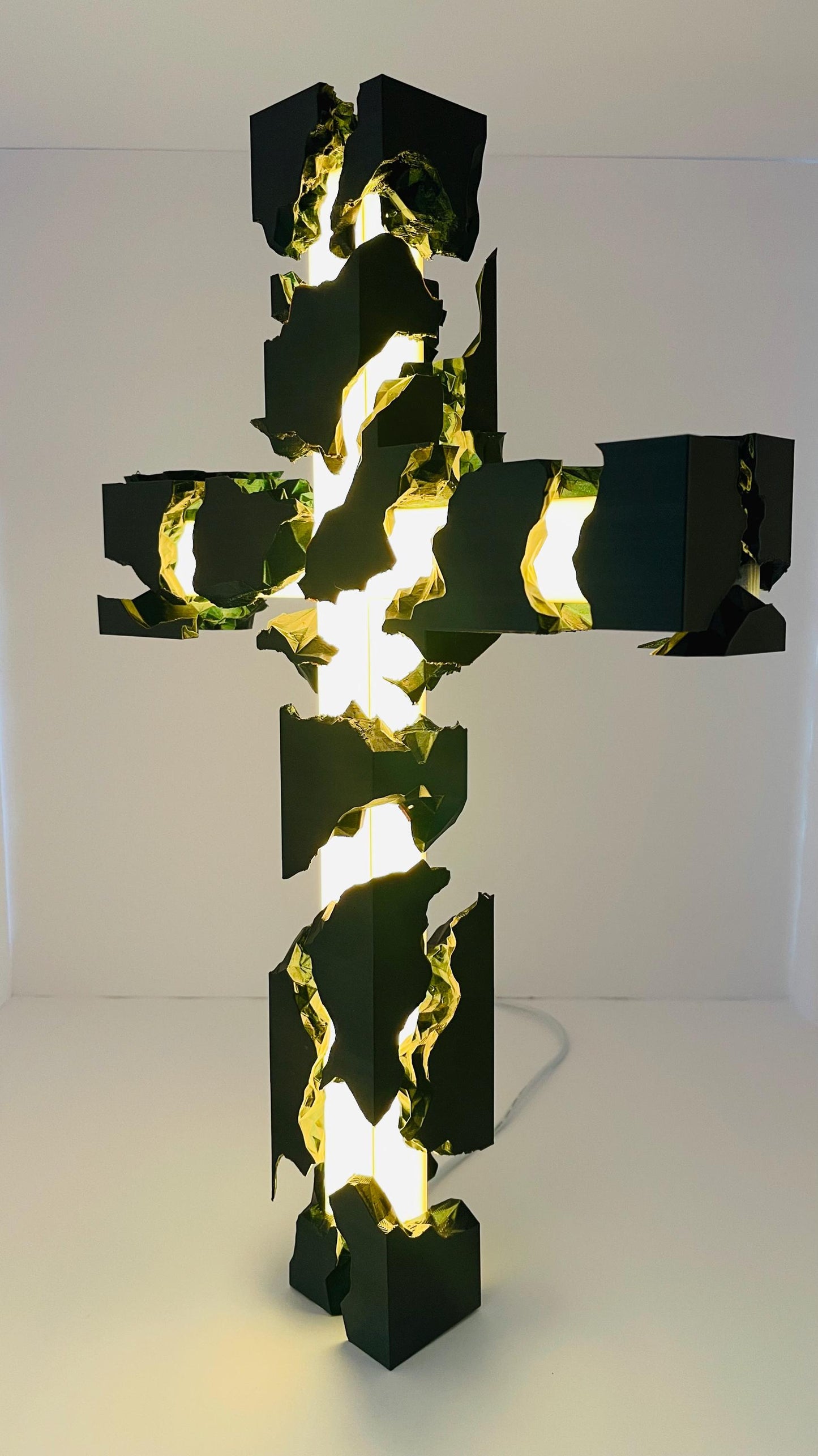 Modern Lighted Cross - App Enabled, Hand Crafted, Wall Decor and Made in the USA
