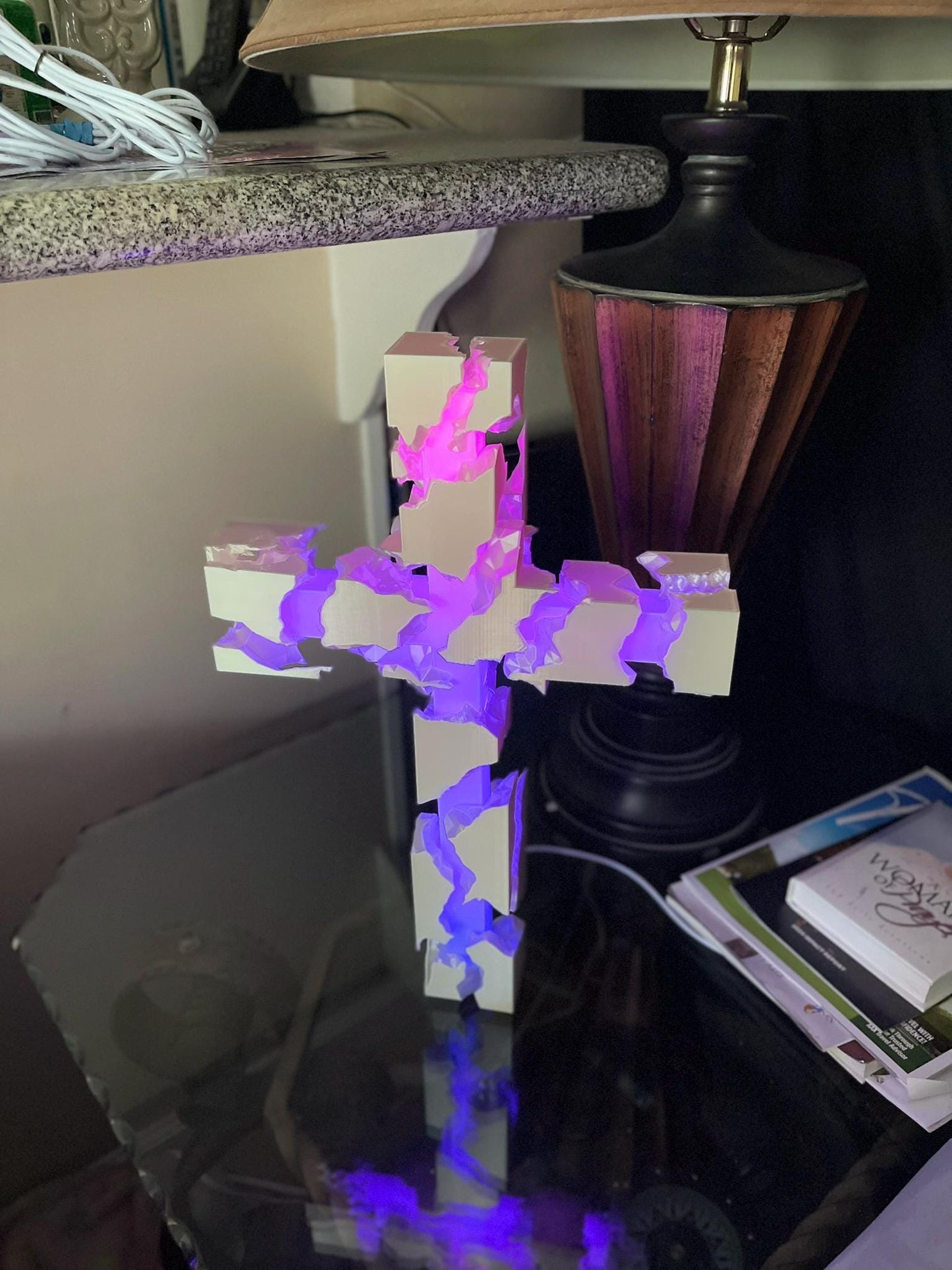 Modern Lighted Cross - App Enabled, Hand Crafted, Wall Decor and Made in the USA