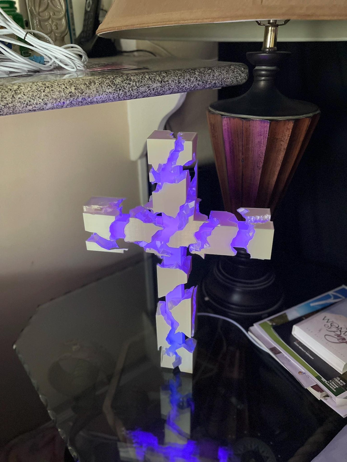 Modern Lighted Cross - App Enabled, Hand Crafted, Wall Decor and Made in the USA